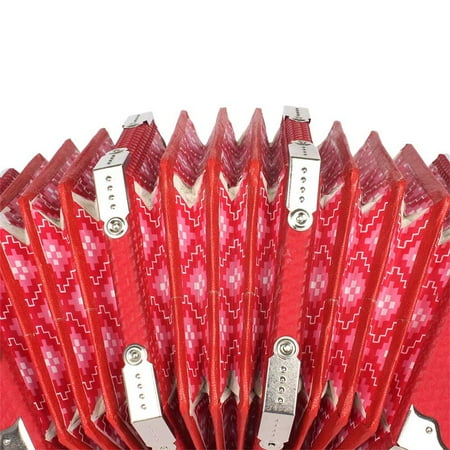 OUYAWEI Fashion for 20-Button Concertina with Carrying Bag Adult Primary Professional Playing Hexagon Accordion red